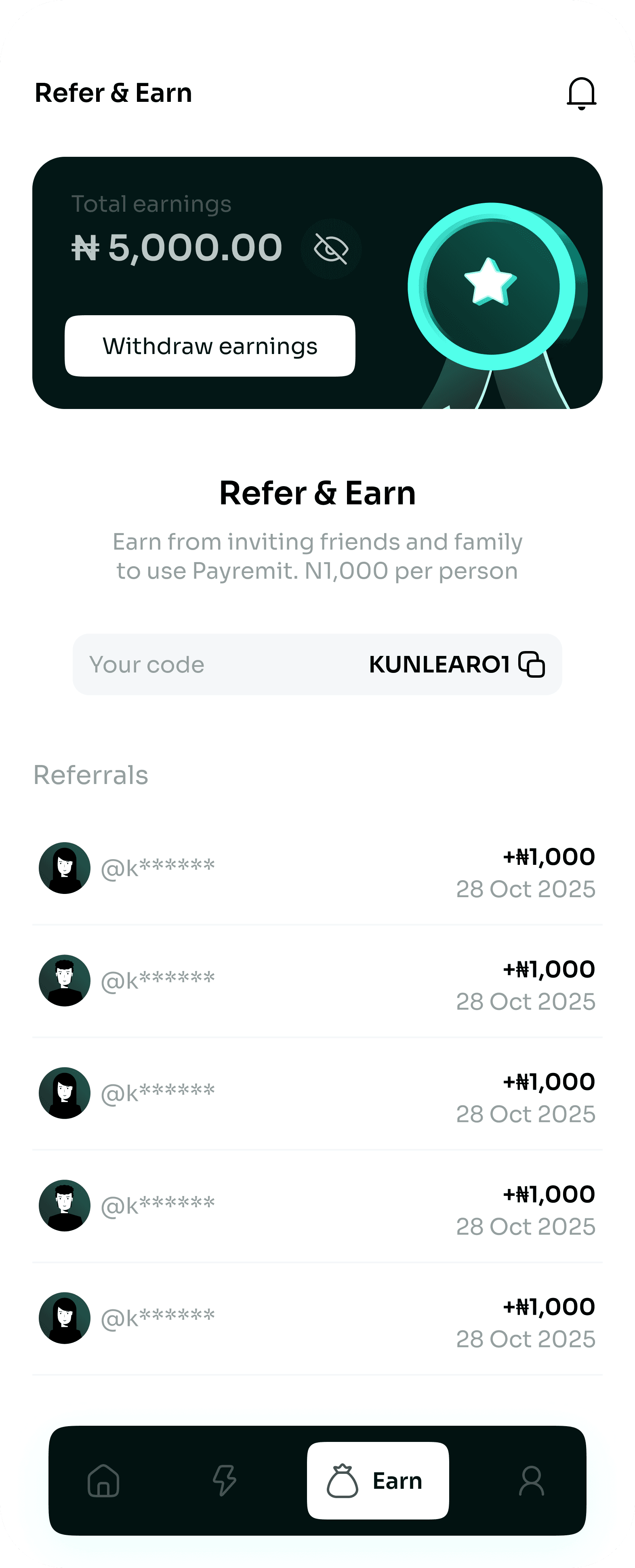 Digital Wallet app — screen 4 of 5
